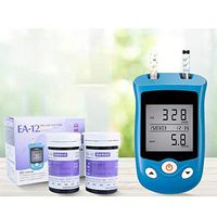 Blood Sugar Tester Uric Acid Monitor Family Monitor Diabetic Blood Glucose Uric Acid Meter 2 in1 for Home Use Included 50 Uric Acid Test Strip and Blood Glucose Measuring Tape 50 lancets