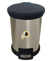 The Furniture Cove New 1.3 Gallon Round Stainless Steel Step Trash Can Waste Basket Featuring Your Choice of a Football Team Logo (Redskins)
