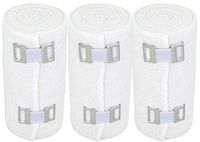 Nexskin 3" Organic Latex Free American Cotton - Comfort Elastic Bandage with Clip Fasteners - White, 3 Pack