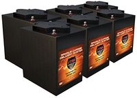 Qty 6: VMAX V6-225 6 Volt 225Ah Group GC2 AGM Deep Cycle Battery. Capacity: 225Ah Each; Energy: 1.55kWH Each