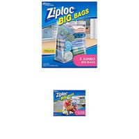 Ziploc Big Bags, XXL Double Zipper Bag - 3 ct and Big Bag Double Zipper, X-Large, 4-Count