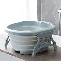 ZFRANC Foldable Foot Bath Plain Foaming Massage Bucket with Massage Balls & Pumice Stone,Large Heightening Foot Bath Barrel for Home Traveling