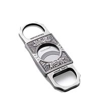 LHFJJ Cigar Cutter Exquisite Pattern Carved Cigar Guillotine Double Self Sharpening Stainless Steel Blades Thanksgiving Day Idea to Father Husabnd (Color : Silver)