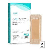 MedVanceTM Silicone - Bordered Silicone Adhesive Foam Dressing, 2"x5" (1.2"x3.4" pad) Box of 5 dressings