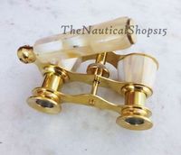 Nautical Vintage Style Opera Glass Binoculars Mother of Pearl Spyglass Telescope A