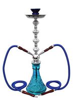 Hookah 26" Blue 2 hose shisha nargila bar smoking pipe glass hookahs for sale