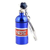 SUJING Mini Pill Fob, Titanium Keychain Pill Holder | Keychain NOS Mini Nitrous Oxide Bottle Keyring Stash Pill Box Storage 8 Colors (Blue)