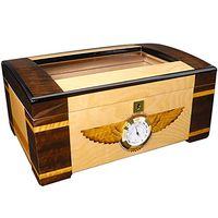 Customized Mellow Cedar Cigar Box Double Glass Sunroof Cigar Box Humidor Large Capacity Solid Wood Humidification Box Cigarette Case