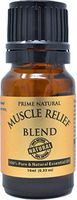 Prime Natural Muscle Relief Essential Oil Blend 10ml - Natural Pure Undiluted Therapeutic Grade for Aromatherapy Massage - Relieves Muscle Pain, Spasms, Stiffness, Backache, Sprained Sore Muscle