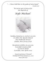 Hand With Rosary Baptism Christening Invitations - Set of 20