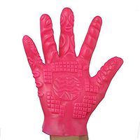 N ew Male Female Massage Tool Soft Flirting Massage Glove Men Ribbed Teasing Gloves (B-pink)