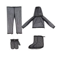 Mexidi Outdoor Lightweight Anti-Mosquito Clothing Set Breathable Pants Gloves Shoees Cover Head Face Protect Net Cover Quick Dry Repellent Anti Bee Fishing Clothes Suit Camping (S/M, Outfits)