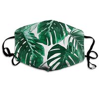 CMJJJR4 Leaves Green with White UnisexCMJJJR4Reusable - Protection from Dust, Pollen, Pet Dander, Other Air Pollution - Earloop Face Veil for Men Women Kids