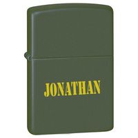 Personalized Matt Green Zippo Lighter - Fee Laser Engraving