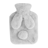 Raylans Cute Rabbit Shape Rubber Hot Water Bottle with Soft Plush Cover for Hot & Cold Relief (Christmas Gift)