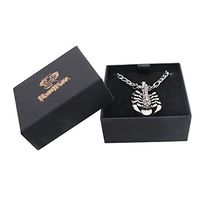 Halloween (Scorpion) Creative Stainless Steel Necklace Portable Mini Personal Tube (Black)
