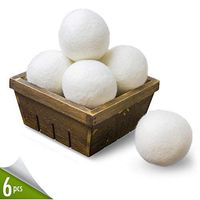 Organic Wool Dryer Balls 6-pack XL, 100% Premium Reusable Natural Fabric Softener, Chemicalfree and Reduces Wrinkles Drying Balls, Hypoallergenic Baby Safe and Unscented