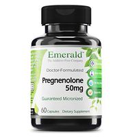 Emerald Labs Pregnenolone 50 mg - Female Hormone Support for Alleviation of Stress and Reduce Symptoms of PMS and Menopause, Support Energy Levels and Mood - 60 Capsules