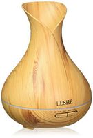 400ml Aroma Essential Oil Diffuser, LESHP Wood-Grain Whisper Ultrasonic Cool Mist Humidifier 7 Color Changing Light for Office Home Bedroom Living Room Study Yoga Spa