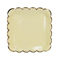 Geeklife Gold Paper Plates ,9 inch Square Paper Party Plates ,20 Pcs Decorative Tableware for Birthday Parties, Baby Showers, Grad Parties, Weddings, and Life Celebrations