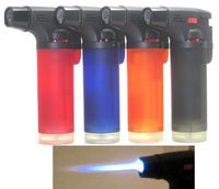 12 Pack Jumbo 4" Single Jet Flame Side Torch Gun Lighter Windproof Refillable Cigarette Lighter