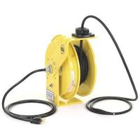 KH Industries RTB Series ReelTuff Industrial Grade Retractable Power Cord Reel with Black Cable, 12/3 SJOW Cable, 20 Amp, 25' Length, Yellow Powder Coat Finish