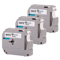 3-Pack Compatible P-Touch M Tape M631 MK631 M-K631 M-631 Label Tape, Replace for P Touch PT-70BM,PT-M95,PT-90,PT-70,PT-65,PT-70SR,PT-85, 1/2 Inch x 26.2 Feet(12mm x 8m),Black on White