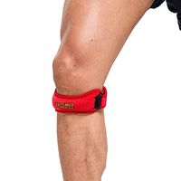Ryhpez Adjustable Patella Stabilizer Knee Strap for Volleyball, Training, Running, Fitness, Stairs Climbing, Squats, Basketball, Athletics Pain Relief for Jumper's Knee, Tendonitis, Chondromalacia Red