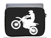 Dirt Bike Dirtbike Silhouette 11x14 inch Neoprene Zippered Laptop Sleeve Bag by Moonlight Printing for MacBook or Any Other Laptop