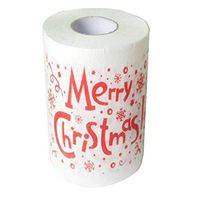 Fan-Ling Christmas Pattern Print Roll Paper， Interesting Toilet Paper Table Kitchen Paper Towel，1 roll 2 Layers,Christmas Supplies Xmas Decor Tissue Roll for Home, Cafe, Shop, Restaurant (H:2PCS)