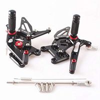 Frames & Fittings Adjustable Rearset Foot Pegs for Triumph Speed Triple 1050 2005-2010 Aluminum Black Motorcycle CNC
