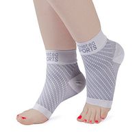 Athletec Sport Compression Foot Sleeves with Arch Support to Help Relieve Plantar Fasciitis Aches, Pains, Swelling, Heel Pain, and Treatment for Everyday Use - Size Large in Gray (One Pair)