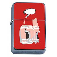 Frozen Penguin Flip Top Dual Torch Em1 Smoking Cigarette Silver Refillable Dual Flame