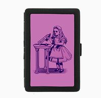 Alice Drink Me Wonderland Classic Black Cigarette Case Holder Wallet RFID-blocking