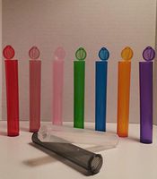 Pack 10 King J Doob Tube CONTAINERS 109 MM 420 Pop Top Medical Rx Prescription Vial Cig Joint Holder Waterproof Odor Proof 4.5" Long (Mix - Transparent)