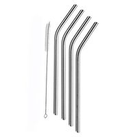 Extra Long Stainless Steel Drinking Straws Set of 4, Straws for 30 oz Tumbler and 20 0z Tumbler with Cleaning Brush.