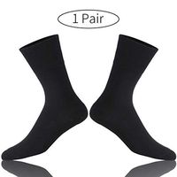 Forcool Crew Diabetic Socks, Men's Women's Diabetic Extra Wide Moisture Wicking Cotton Socks with Cushioned Heel Non Binding Top Seamless Toe, 1 Pair Black X Large