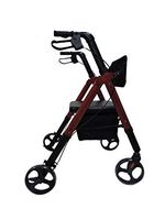 MOBB Health Care Bariatric Rollator Walker Heavy Duty with Large Padded Seat 400 Lb Capacity Lightweight Just 20 Pounds (Red)