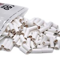Autobestown 150Pcs 6MM Natural Unrefined Pre-Rolled Tips Cigarette Filter Rolling Paper for Hand Rolled Cigarettes