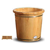 Foot Tub,Fragrant Cypress Wood, Soaking Feet in Deep Wooden Barrel, Bilateral Thickening ，Over The Knee Household Foot Bath Barrel (Size : A)