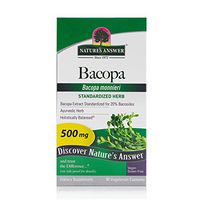 Nature's Answer Bacopa Monnieri | Helps Improve Memory & Reduces Anxiety | NON-GMO| No Preservatives | Gluten-Free, Vegan & Vegetarian – 500mg (90 Capsules)
