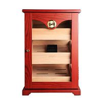 Humidors 100 Cigar Cedarwood Humidifier Cigar Box Cigar Alcohol Moisturizing Space Equipped with Humidifier and Thermometer Gift (Color : Red, Size : 492933.4cm)