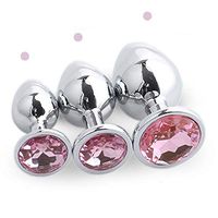 3pcs Pink Stainless Steel Metal Jewel Plated Toy for Beginner Couple
