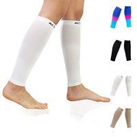 Compression Calf Sleeves (20-30mmHg) for Men & Women 1 Pack White L