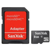 SanDisk 8GB Micro SDHC Memory Card with Adapter