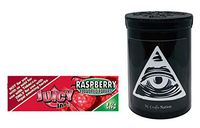 Herb Airtight Container Fresh Kettle with Juicy Jay's Raspberry 1.25 Flavored Hemp Rolling Papers 1 Count DC Crafts Nation- Illuminati