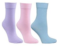 Diabetic Socks for Women by Sugar Free Sox - Maximize Circulation & Comfort - Womens Sock Size 9-11 - Pink/Lavender/Baby Blue Crew Assorted 3 Pack