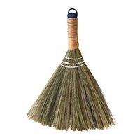 Angmile Straw Fiber Broom Heavy Duty Short Handle Sweeping Tools Household Manual Cleaning Tools