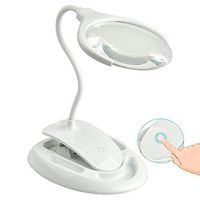 ElectroOptix Desktop Clamp Magnifying Glass with LED Lamp Touch Switch Silicone Hose for Crafts Hobbies Inspection Reading Jewelry Repair
