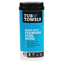 Tub O' Towels Stainless Steel Cleaning Wipes - Remove Fingerprints, Water Marks, Grease and Residue - Clean, Polish and Protect - 40 Count